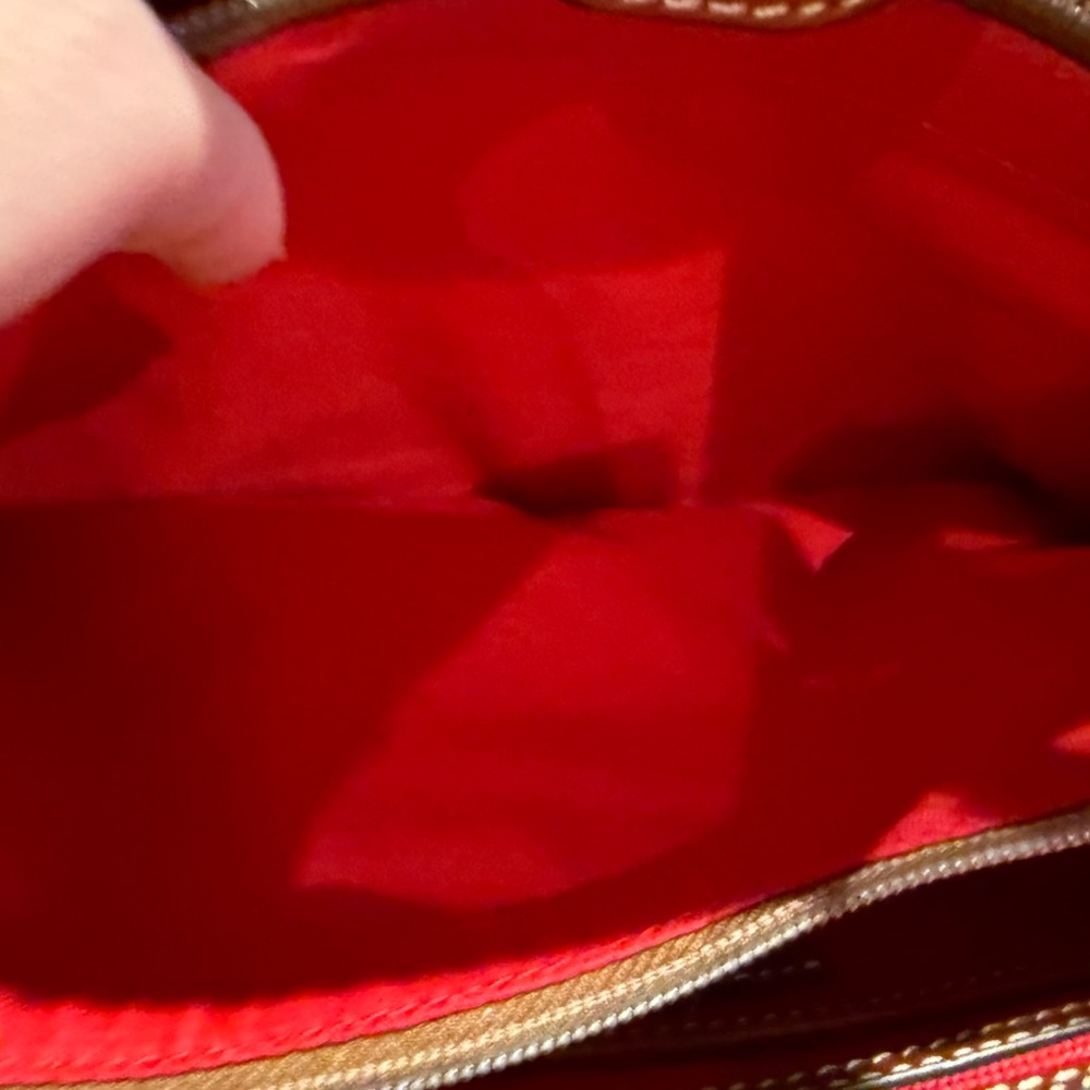 Dooney & Bourke Coated Cotton Brielle Tote in the Cranberry Plaid - Picture 8 of 11